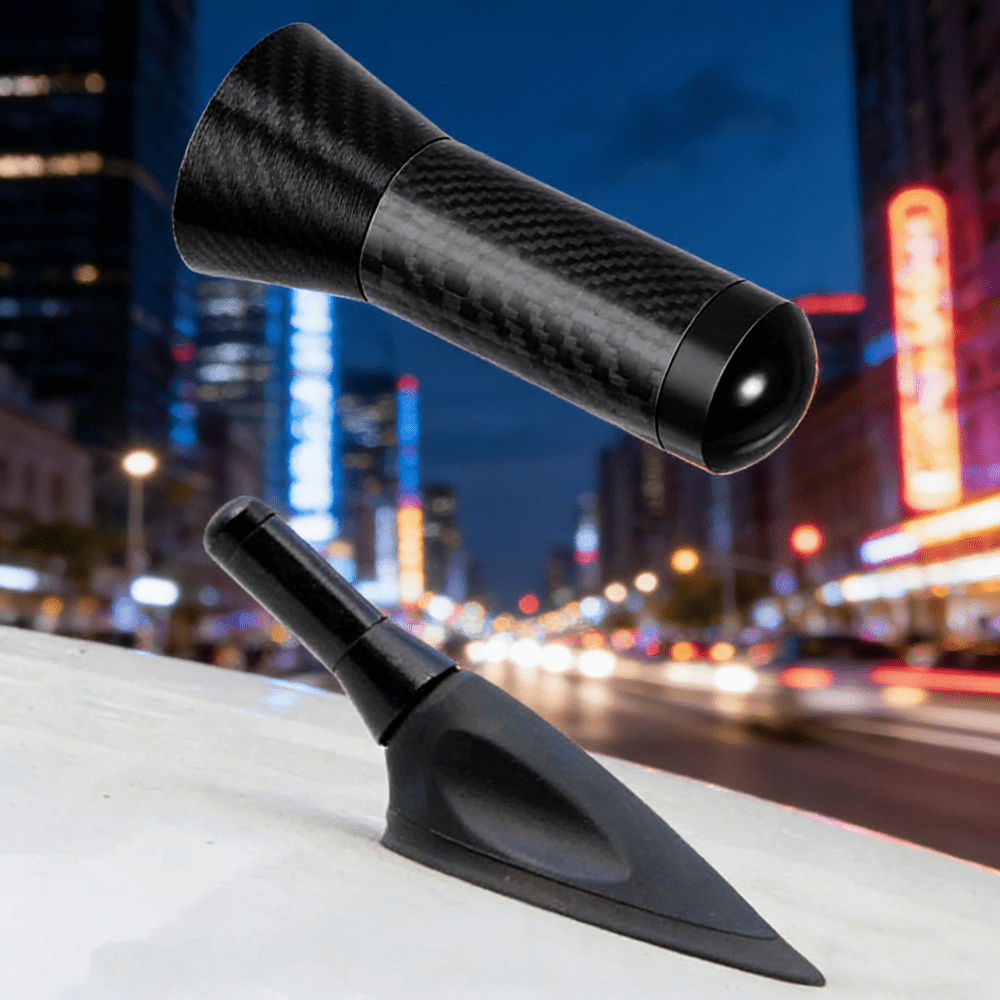 Universal 1.38-inch Carbon Fiber Screw-On Metal Short Antenna | Styling Car Roof Antenna, Decorative Appearance, Aluminum Alloy Construction