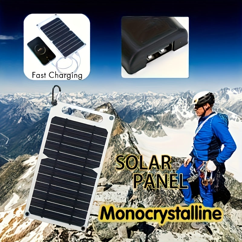 必備太陽能充電小工具，包含具備 USB 連接的太陽能板、彈性光伏板和充電器，非常適合家庭露營、戶外活動和旅行，非常適合用於供應像手機、手電筒等設備的電力。