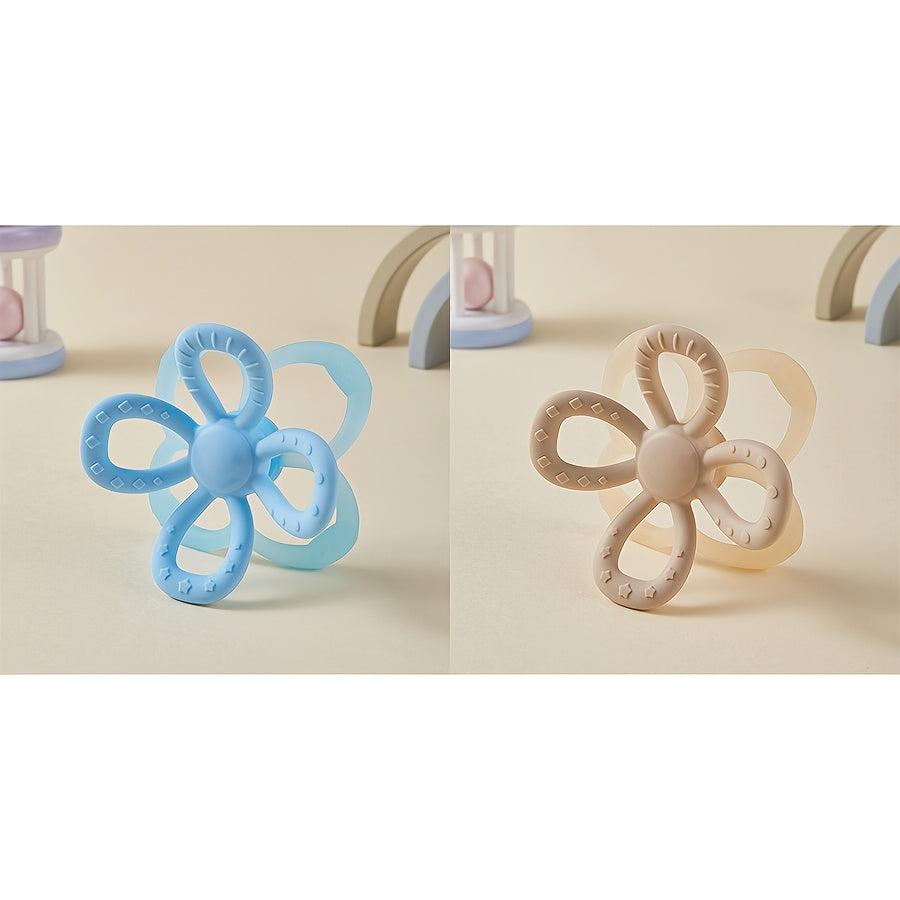 1或2件装 SAIDAH 柔软硅胶磨牙球 - 可拆卸花瓣层牙胶玩具，多种颜色可选，促进婴幼儿抓握能力与牙龈发育