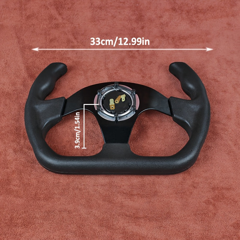 Universal 13 Inch 330mm Black Red Blue Carbon Fiber Pattern PU Leather Aluminum Alloy Half-Spoke Steering Wheel
