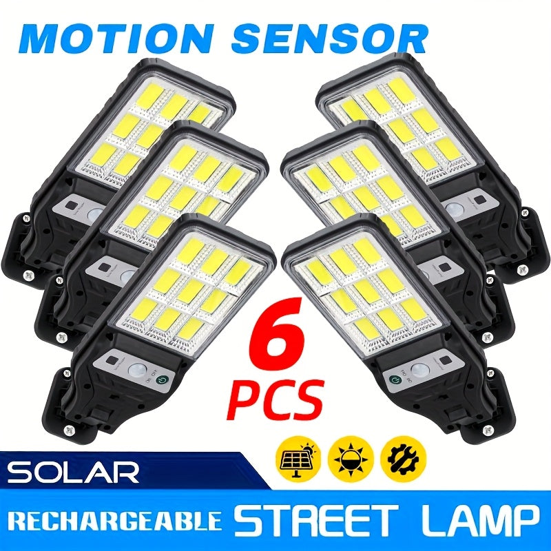 6 Pack Smart Outdoor Security Sensor Light, with Auto On/Off & Remote Control – Infrared Sensor LED Street Light, Perfect for Garden, Driveway, Courtyard and Pathway Lighting
