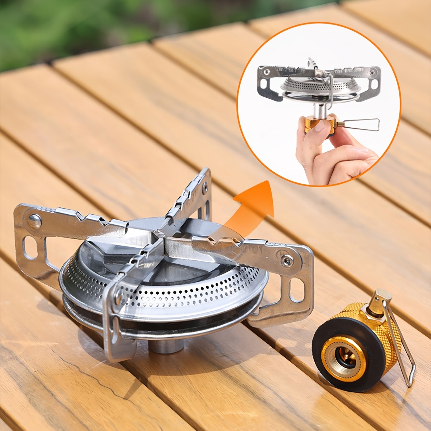 Portable Camping Stove, Compatible with Isobutane Fuel, Ideal for Outdoor Camping, BBQ and Hiking