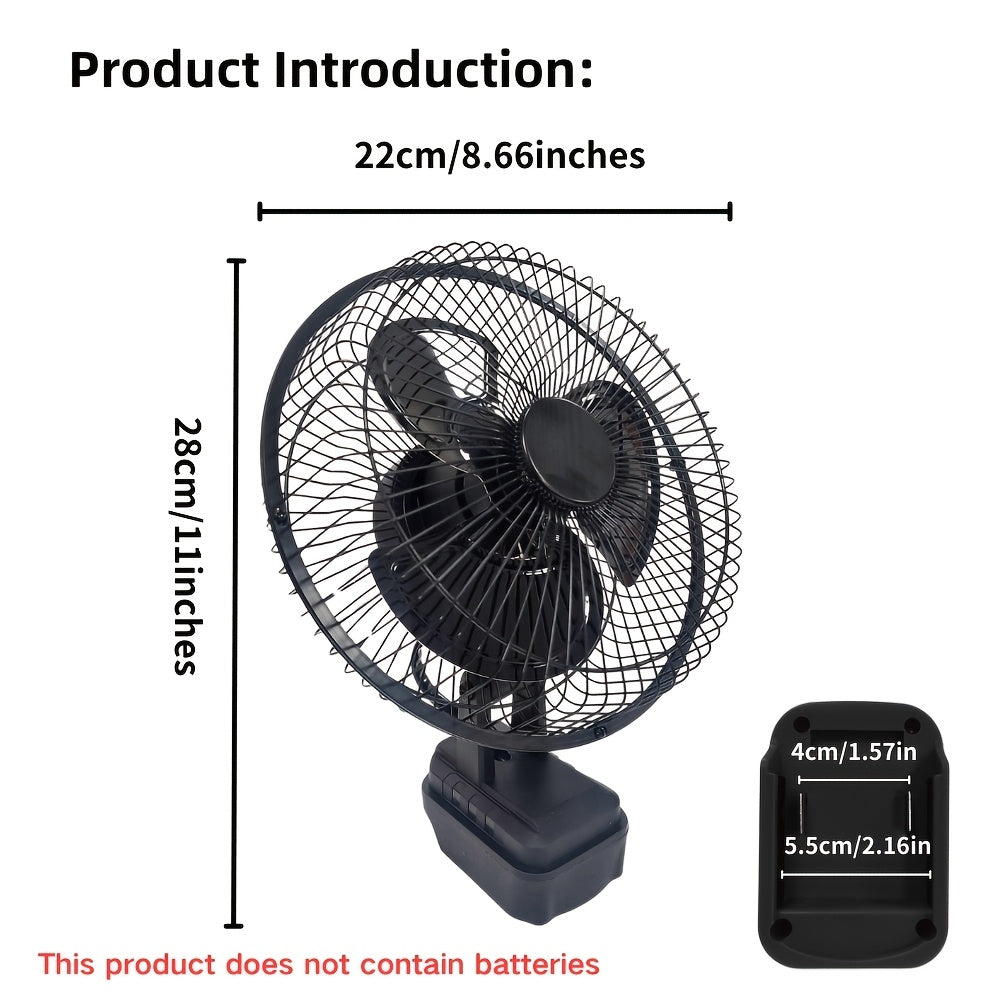 Camping Fan, Black Quiet Fan, 2-Speed Adjustable, Low Noise & Strong Wind, Portable Durable Cordless Fan for Camping and Construction Site, Battery-Free Design