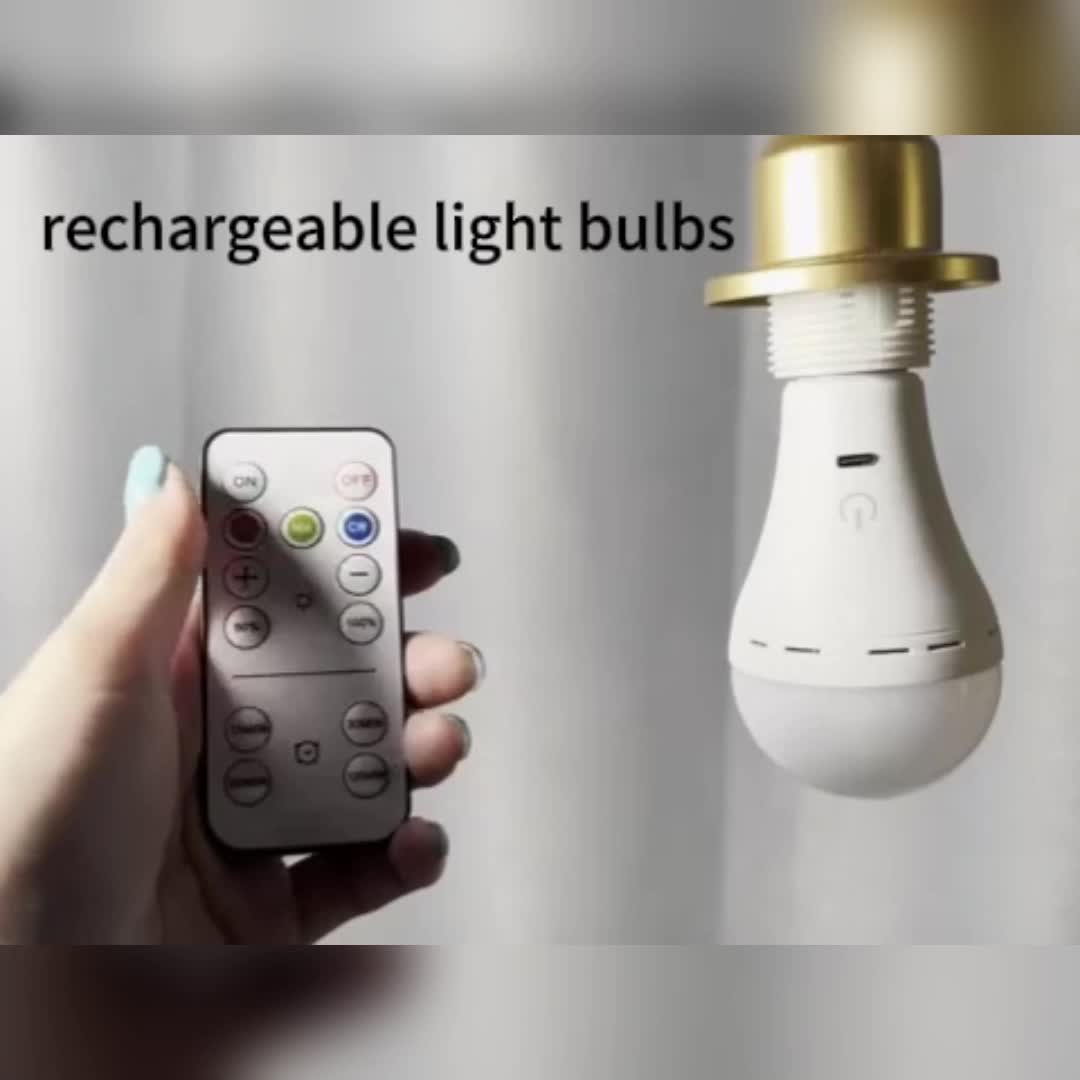 A set of rechargeable bulbs with remote control, battery-powered bulbs for table lamps, dimmable/timer bulbs, backup battery bulbs for wall lamps and table lamps, bulbs suitable for non-hardwired fixtures, for bedroom, living room, indoor use