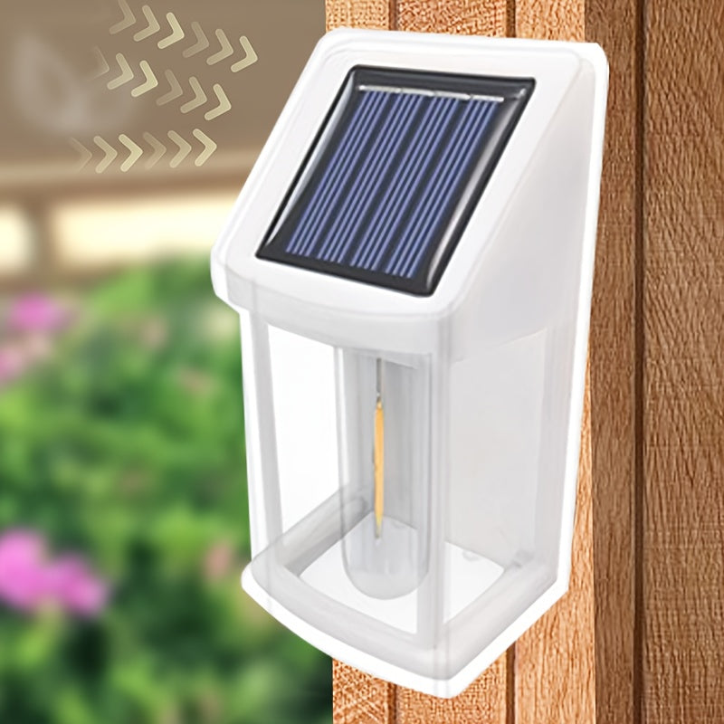 2-Piece (White) LED Solar Wall Light, Sensor Tungsten Filament Outdoor Courtyard Wall Lighting Lamp, Waterproof Decorative Balcony Light, Suitable for Patio, Porch, Deck and Outdoor Use | Durable Outdoor Lighting, Outdoor Solar Light
