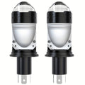2Pcs Turbo Fan H4 LED Headlights Car H4 Mini Projector Lens 6500K Super Bright 35000 Lumens High/Low Beam Auto LED Car Light Automotive Lighting