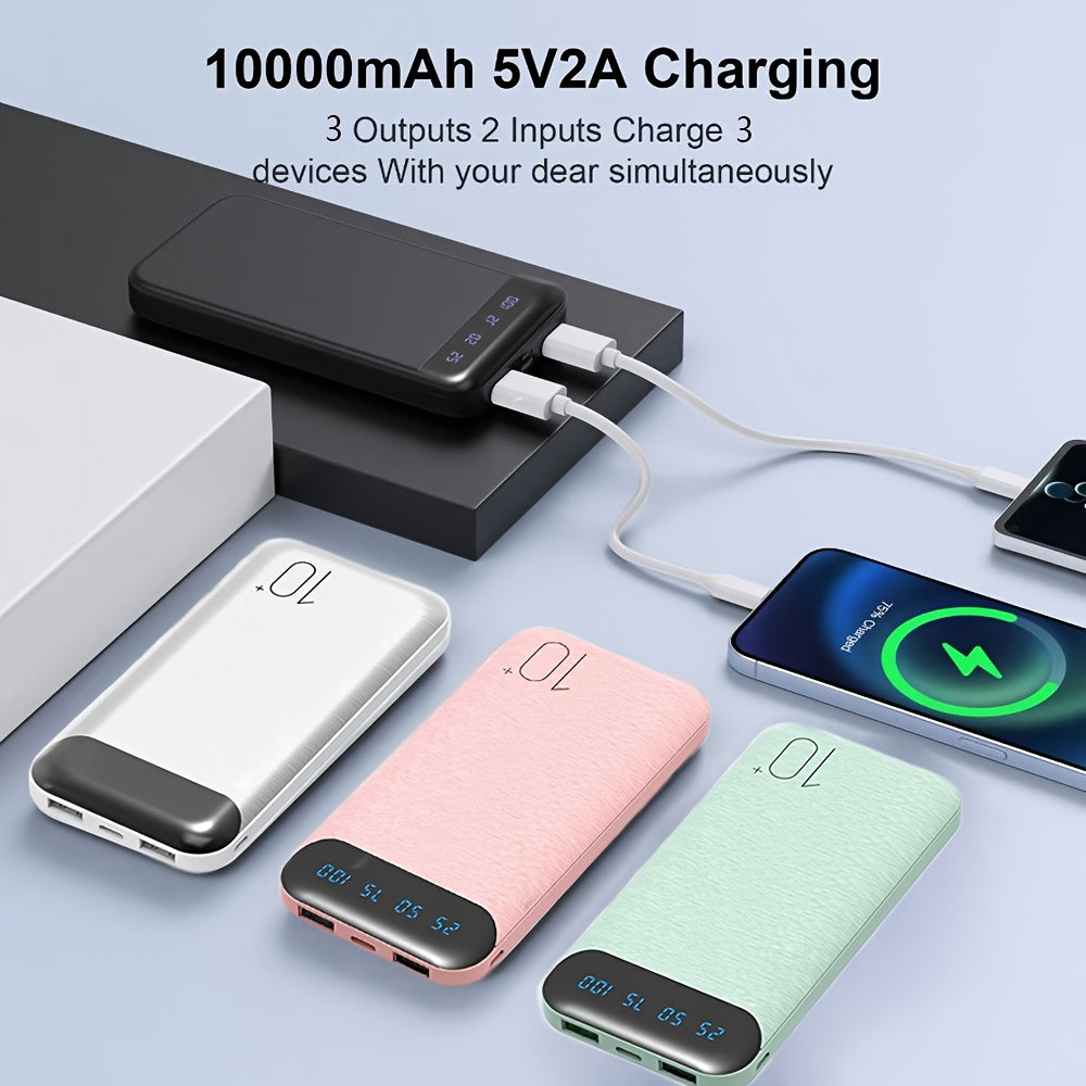JONKUU 10000mAh Portable Charger with 22.5W PD & QC 4.0 Fast Charging, 3 Outputs + 2 Inputs, USB-C Input/Output, Compact Lightweight External Battery Pack for iPhone, Android Tablet, Phone, Multidevice Charging, Sleek Design, Sturdy Construction, Smartpho