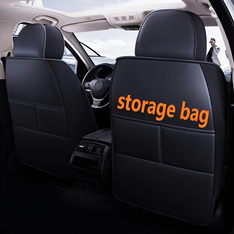 Full Set Synthetic Leather Car Seat Covers, Waterproof Synthetic Leather Car Seat Covers, Anti-Slip Car Interior Covers, Suitable for Most Sedans, Trucks and Other Vehicles