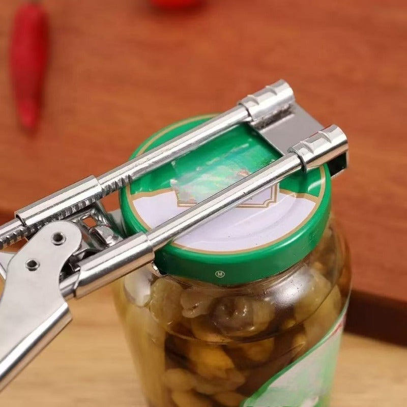 Stainless Steel Universal Opener | Ergonomic Handle & Lever Mechanism – One-Hand Can Opener, Easy-Grip Manual Kitchen Tool, No Electricity Needed, Perfect for Parties & Daily Use