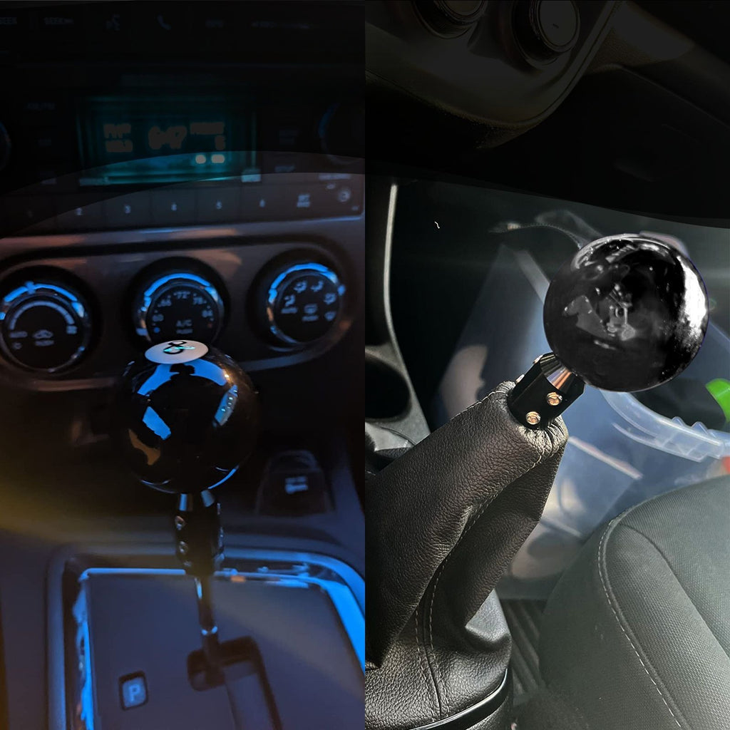 Cross-Border Best Seller Car Modification Gear Shift Knob Black 8 Ball Pool Black Eight Shift Knob + Aluminum Adapter