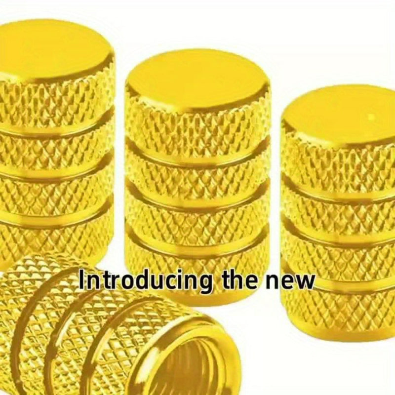 pcs Aluminum Tire Valve Caps - Corrosion Resistant, Durable, Windproof, Universal Fit for Cars, Trucks, Motorcycles, SUVs, Bicycles - Easy No-Tool Installation, Vehicle Maintenance, Stylish Metal Finish, High-Quality Construction