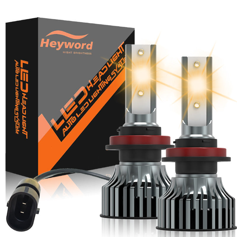 Heyword 2 Sets H7, H1, H3, H4, H8/H9/H11, 9005, 9006, 9012 LED Car Headlight Fog Light, Low Beam, High Beam, Color Temperatures: 4300K/Warm Light, 3000K/Yellow Light, 8000K/Blue Light, 25000K/Ice Blue, 6000K/White Light