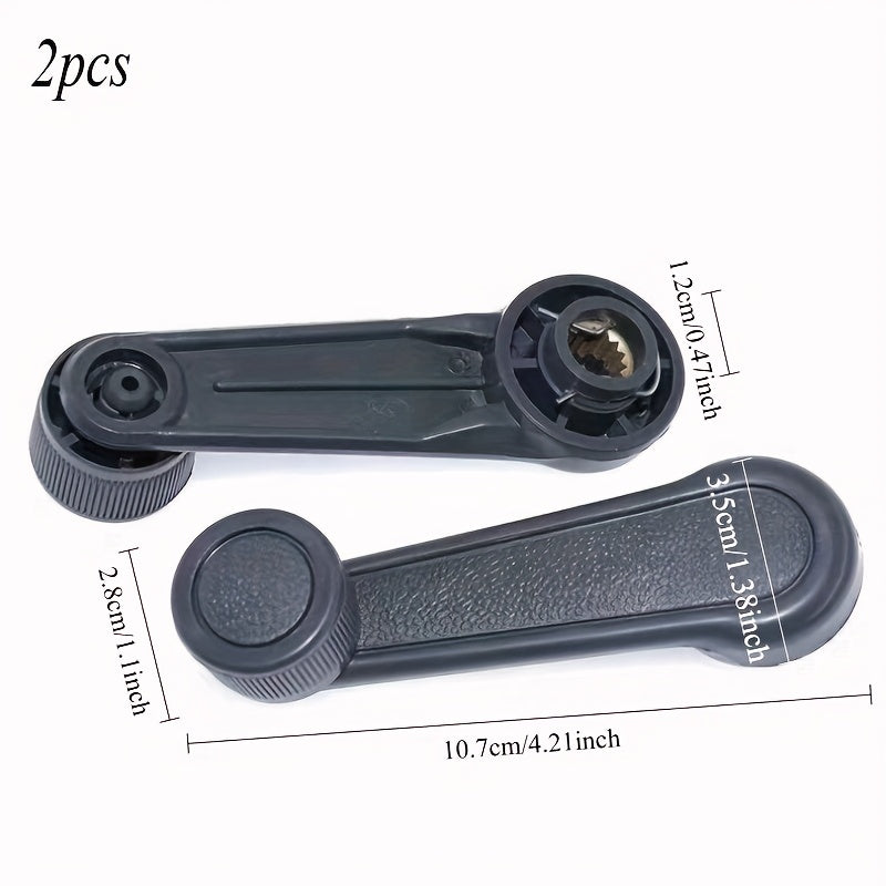 2pcs Manual Window Crank Handle for Car – Hand Window Winder with Bushing and Spring, Universal Auto Interior Replacement Part