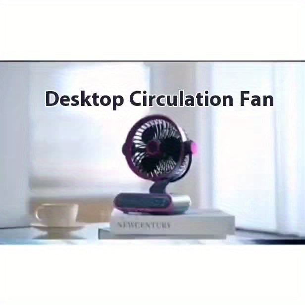 Smart Desktop Circulating Fan, 4 Modes & 100-Speed Stepless Adjustable Wind, Timing Function Long Battery Life, Suitable for Bedroom Office Living Room Outdoor Use