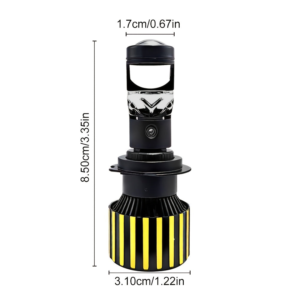 Set of 2 H7/H4/H8/H9/H11/H18/9005/HB3/9006/HB4 Hi/Lo Lighting LED Car Lights, Providing 59500 Lumens and 360W of Intense Brightness. These Plug-and-Play Canbus Headlights Feature a Projector Beam