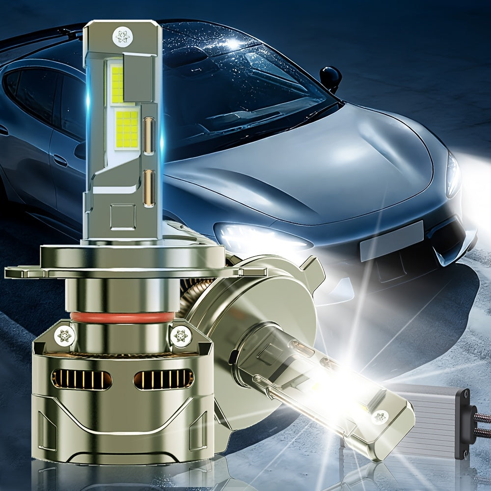 2PCS Super Bright LED Headlight Bulbs 51200LM, 300W High Power 7500K, for Motor Vehicles 9005/HB3, 9006/HB4, H11/H9/H8, H4/9003, H1, H7/H18, 9012/HIR2 Aluminum, Improves Night Driving Safety, External Driver