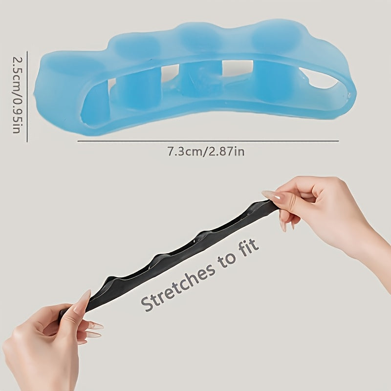 2个装柔软硅胶脚趾分离器，5孔设计，凝胶脚趾垫，男女通用 - 一码fits all，舒适大拇指垫，非常适合脚趾护理和分开