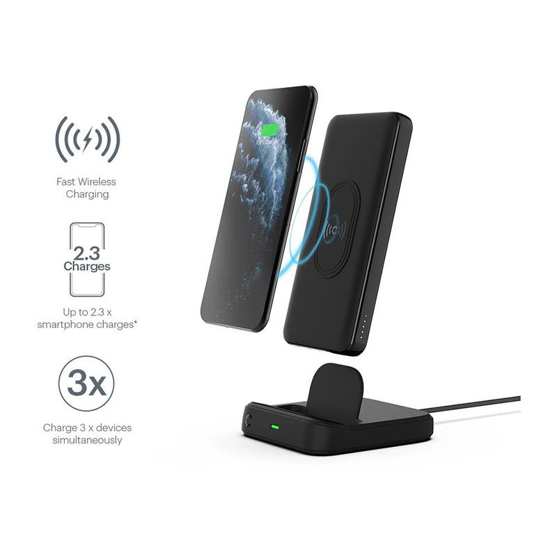 Cygnett ChargeUp Duo 10000mAh Wireless Powerbank Charging Dock CY3038PBCHE Black