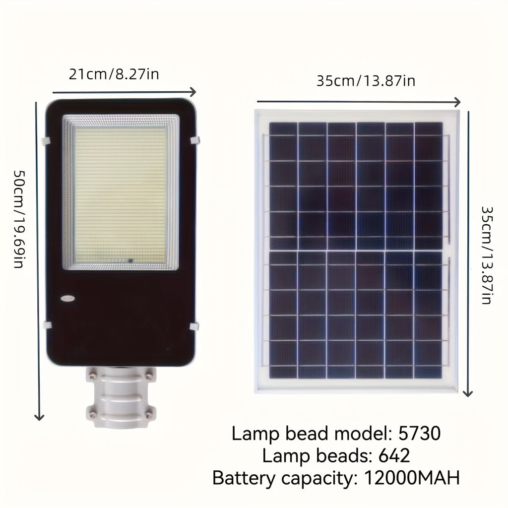 300 High-Brightness High-Efficiency Solar Street Light, Outdoor Parking Lot Light, Commercial Dusk-to-Dawn Motion Sensor Floodlight, High-Brightness LED Beads, Monocrystalline Silicon Solar Panel, Lithium Iron Phosphate Battery