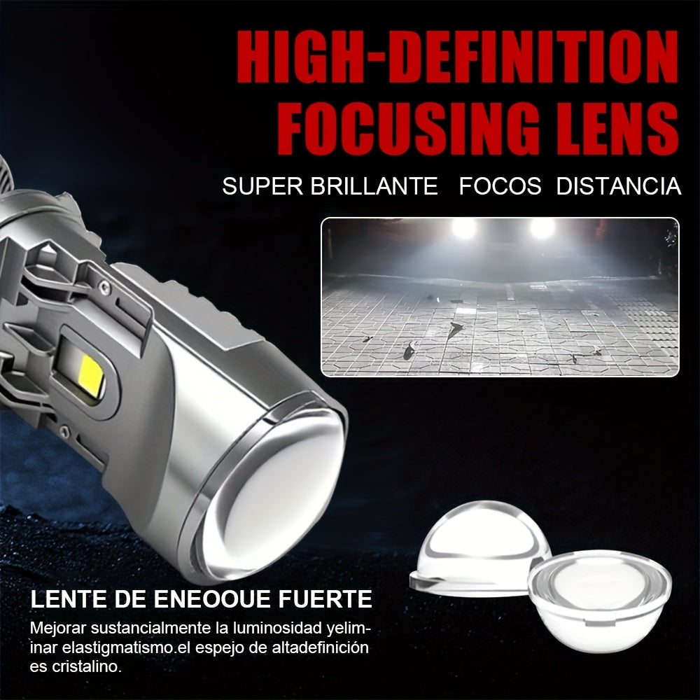 2 High Quality H4 LED Headlights H4-QB085, 50000 Lumens, 8054 CSP Chip, with External Driver Canbus Plug-and-Play, Auto Replacement Upgrade Bulb No Can-Bus Error, White Car LED Headlight Lighting, 12V