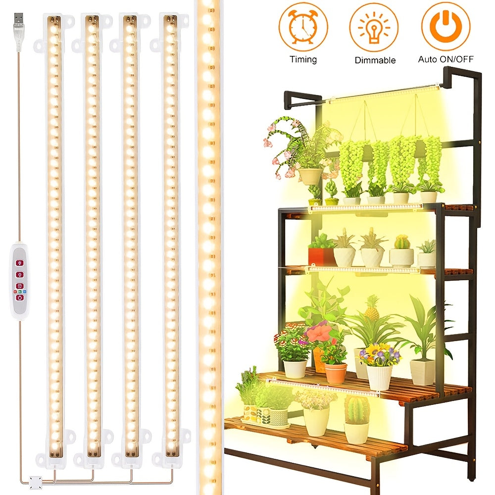 Hard Strip Warm White 50CM Plant Grow Light, USB Powered 3000K Indoor Grow Lamp, Cabinet Lighting for Flowers, Plants, Greenhouse & Hydroponic System
