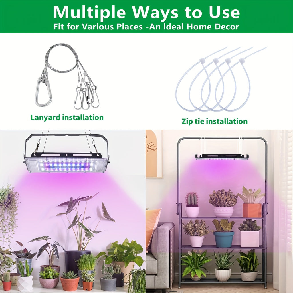 1-4 Pack 50/96/144 LED Full Spectrum Plant Grow Light, Ideal for Indoor Plant Seed Germination, Blooming and Fruiting, Equipped with 59 Inch Power Cord, USB Plug and Switch, Low Voltage 5V