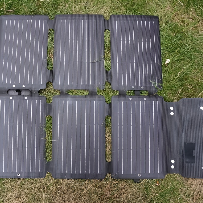 60W Portable Fast-Charging Solar Panel with USB - Compact and Easy to Carry, Suitable for Outdoor Camping and Hiking, Compatible with Phones, Laptops, Power Banks, Cars, and Boats
