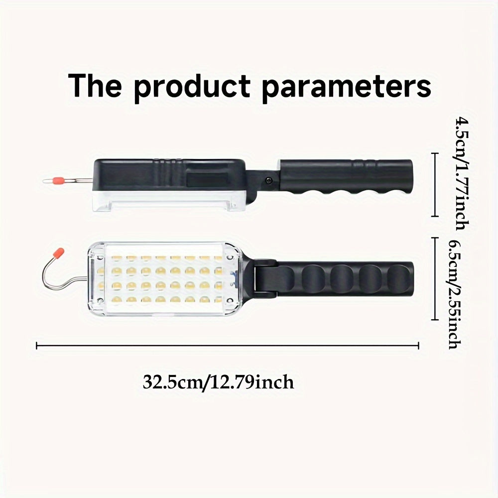 1 LED Work Light, Rechargeable Work Light, Handheld Flashlight, Magnetic Handheld Work Light, Outdoor Car Inspection Light with Hook for Auto Repair Emergencies, Car Inspection Light