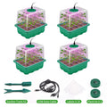 Seedling Tray with Grow Light, Drainage Holes Design, USB Powered LED Plant Grow Light, Ideal for Indoor Seedlings Flowers Greenhouse Plant Tray