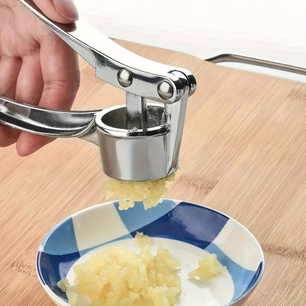 One Premium Stainless Steel Garlic Press - Easy Garlic Mincer & Ginger Crusher, Easy-to-Clean Kitchen Tool, Durable Garlic Chopper for Everyday Cooking