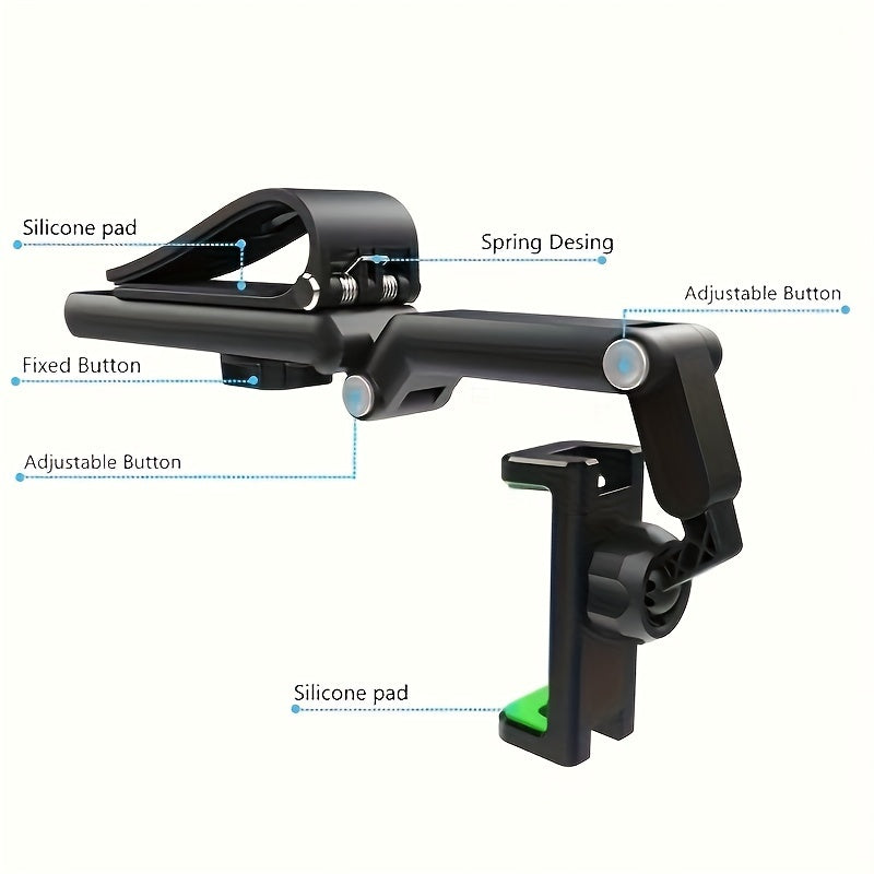Car Phone Mount with 1080° Rotating Sun Visor Clip, ABS Material, Suitable for Various Environments: Bedroom, Kitchen & Car
