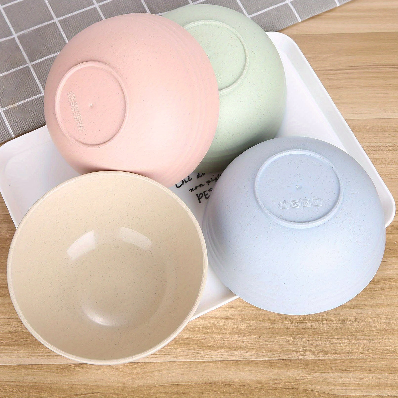 4-Pack Unbreakable Cereal Bowl Set – 24oz PP Plastic Bowls for Soup / Rice / Cereal – Microwave & Dishwasher Safe – Lightweight Tableware – Shatterproof Design for Home, Camping & Gifts (4 Colors)