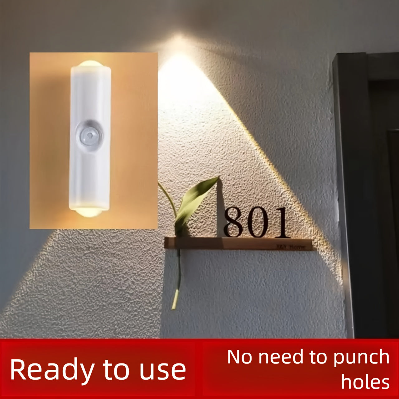 Ambient Light Smart Motion Sensor Hill Light Spot Light Magnetic Rechargeable Self-Adhesive Cabinet Light Cat Eye Night Light No Wiring Wall Light