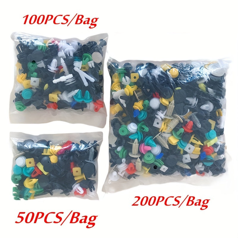 50/100/200-Piece/Set Durable Plastic Retainer Clips – For Car Fenders, Bumpers, Doors & Interiors – Push-Type Fasteners for Securely Fixing Panels and Liners