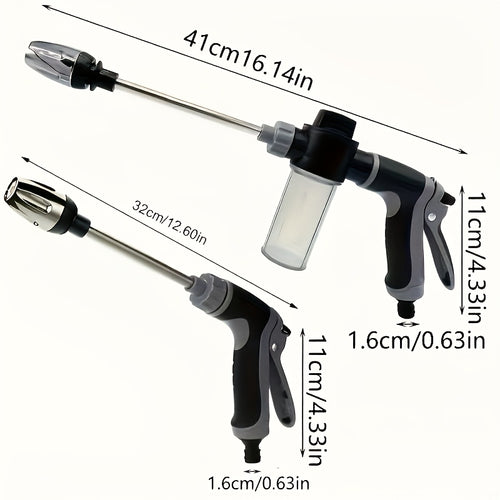 1pc Portable High-Pressure Car Wash Spray Gun – Durable Plastic with 3/4" & 1/2" Quick-Connect Adapters, Multi-Function Garden Hose Nozzle, Adjustable Settings, Christmas & Halloween Gift for Car, Home & Garden