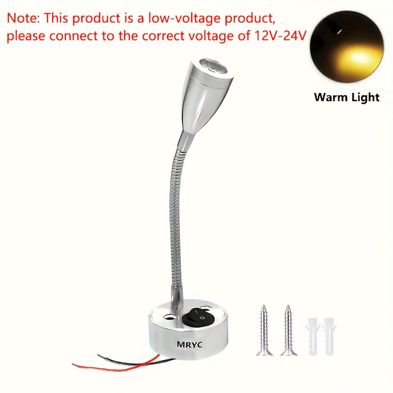 RV DC12-24V reading light, camper van LED spotlight interior lamp bedside light, suitable for yachts, boats, trailers, vans, and RVs