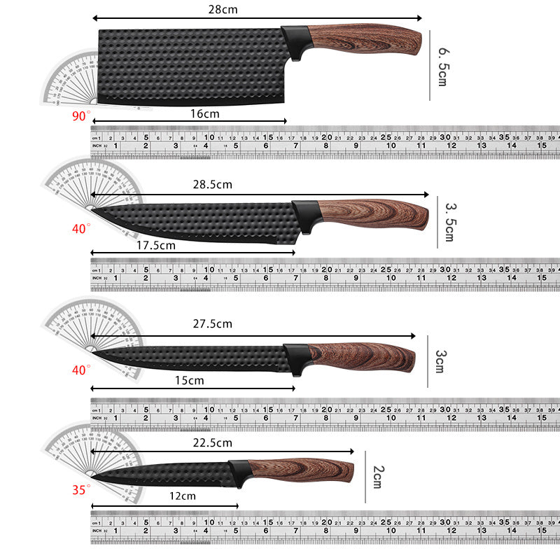 6/7Pcs Damascus Pattern Kitchen Knife Set, High Hardness Ultra Sharp Stainless Steel Knives with Non-Slip Handle, Suitable for Home Kitchen Outdoor Camping, Perfect Holiday Gift