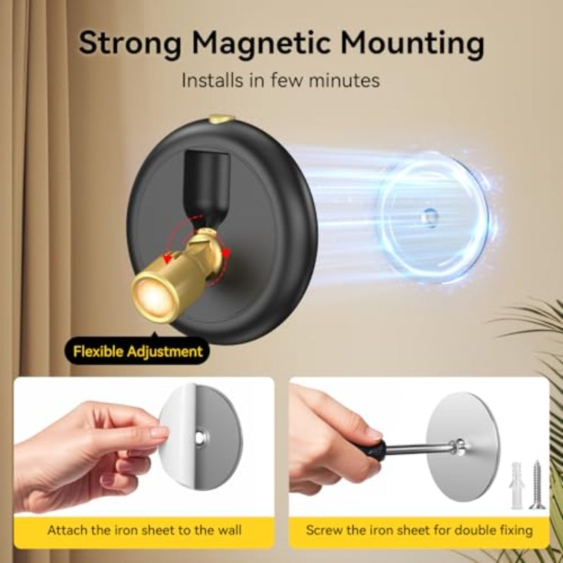 Rechargeable battery LED indoor spotlight: wireless mini ambiance spotlight with timer remote control - small dimmable spotlight, suitable for plant display, drawing board, artwork, portrait, wardrobe