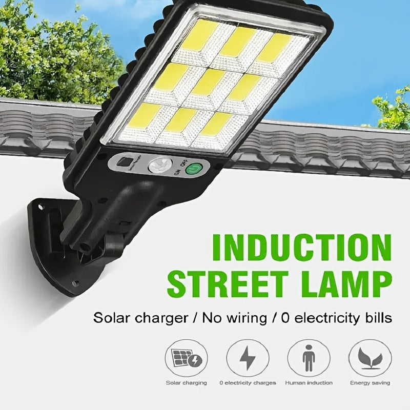 New 1pc Outdoor Solar Street Light, PIR Motion Sensor Courtyard Light with Remote Control, IP44 LED Wall Light Courtyard Light, Perfect for Courtyard, Aisle, Patio, Garage, Corridor, Wall Light