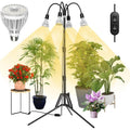 4-Piece Full Spectrum Indoor Plant Grow Light, Detachable Tripod Stand, Adjustable Height 35-64in, 128W Portable Grow Lamp for Seedlings & Potted Plants, Compatible with Indoor Grow Systems