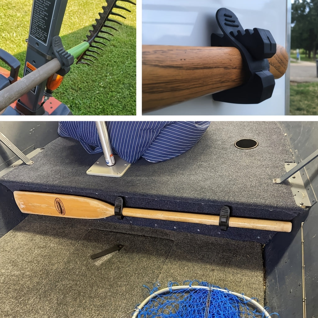 Rubber Clamp Quick Release Shovel Holder with Reinforced Hardware, Mounting Bracket for 1" to 1.6" Diameter Tools, Fits Off-Road Trucks, Trailers, RVs, Boats, ATV, UTV