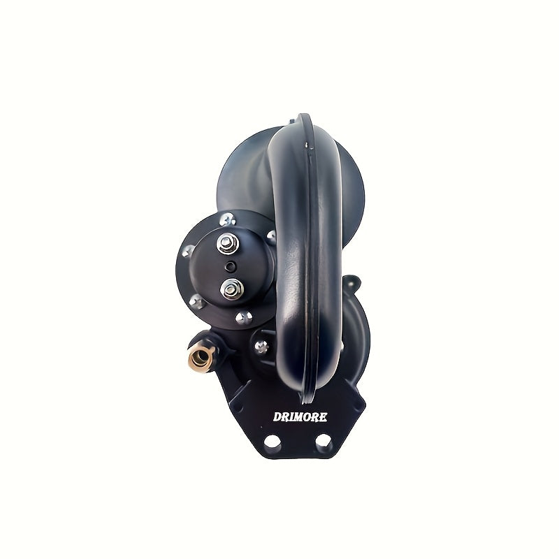 Drimore Super Loud Black Snail Air Horn for Trucks, Cars & Motorcycles - 12V/24V Electric Horn, Matte Finish, ABS & Metal Construction, 135dB Sound Level, Universal Fit for All Vehicles, Vehicle Air Horn