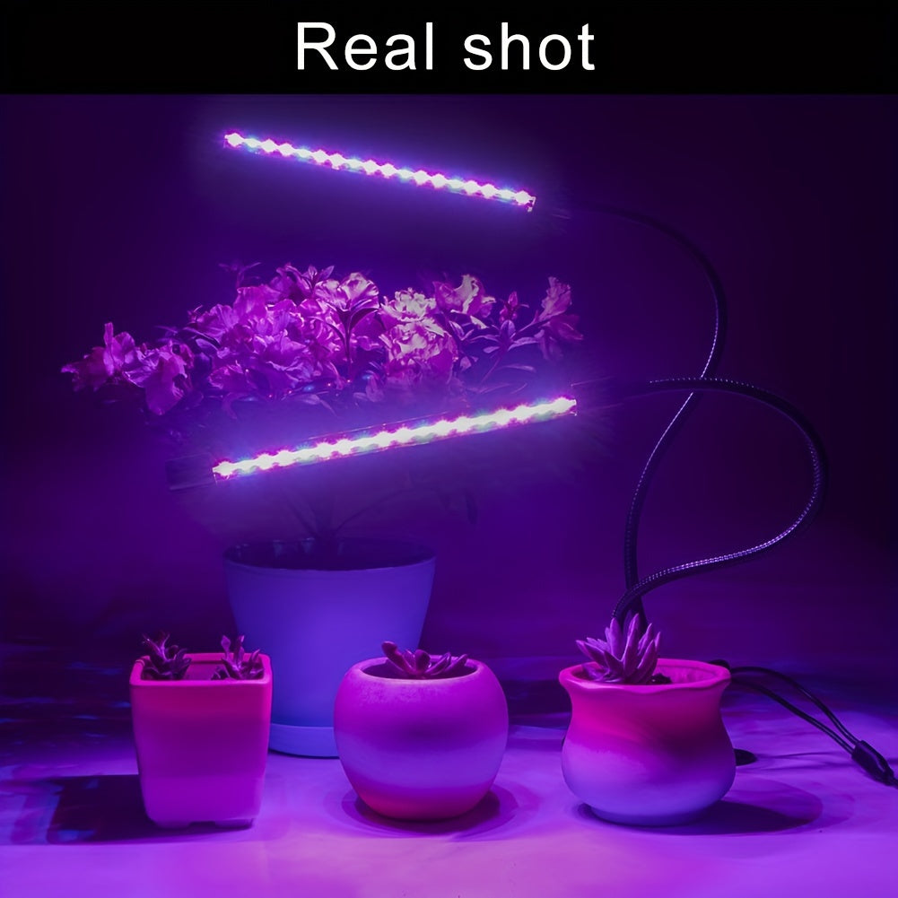 1 piece - black tube [LED plant grow light] 15W red/blue LED plant grow light | full spectrum panel, USB powered, flexible rotating plant light, suitable for indoor gardening - adapter not included