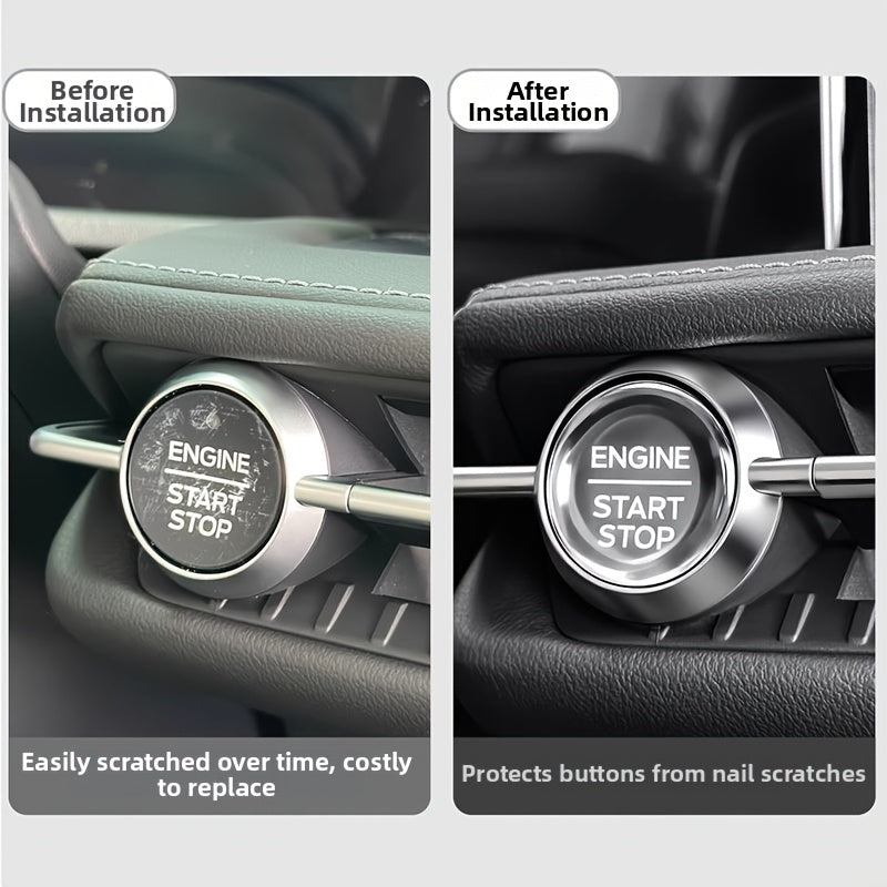 1pc Car Ignition Switch Crystal Clear Protective Sticker, Engine Start Button Cover, Compatible with Most Keyless Entry Sedans, SUVs, Wagons, Off-Road Vehicles & Pickup Trucks – Easy Peel-and-Stick Installation, No Wiring