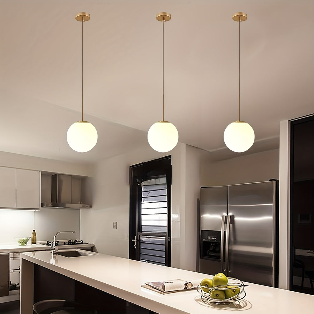 Nordic minimalist pendant light sturdy and durable, suitable for brass bedside dining room decorative light vintage globe ceiling pendant light fixture E27 industrial pendant light, suitable for hallway, gallery, bedroom, living room ceiling