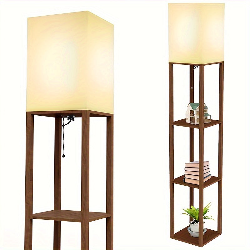 1 piece shelf pole lamp, modern 3-tier 9W LED bulb reading bedside light, narrow corner night light suitable for bedroom and living room