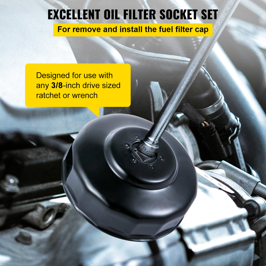 VEVOR Oil Filter Socket Set 14-Piece / 30-Piece Oil Filter Cap Wrench Set
