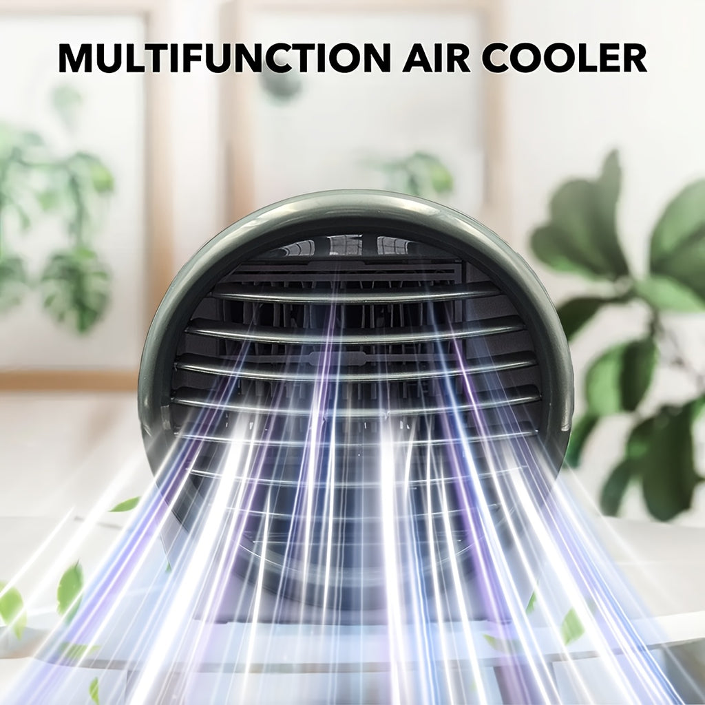 Portable Desktop Air Cooling Fan with Humidifier, USB Powered, 16.91oz Large Water Tank, 3-Speed Adjustable Wind, Adjustable Mist Output, Essential Cooling Device for Home and Office