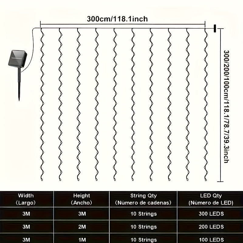 200-LED太阳能灯串 - 室内/室外多色变换花园装饰灯，适用于围栏、庭院和婚礼场景 - 按钮控制，iP65等级，户外照明 | 花园装饰 | 太阳能照明，太阳能灯串