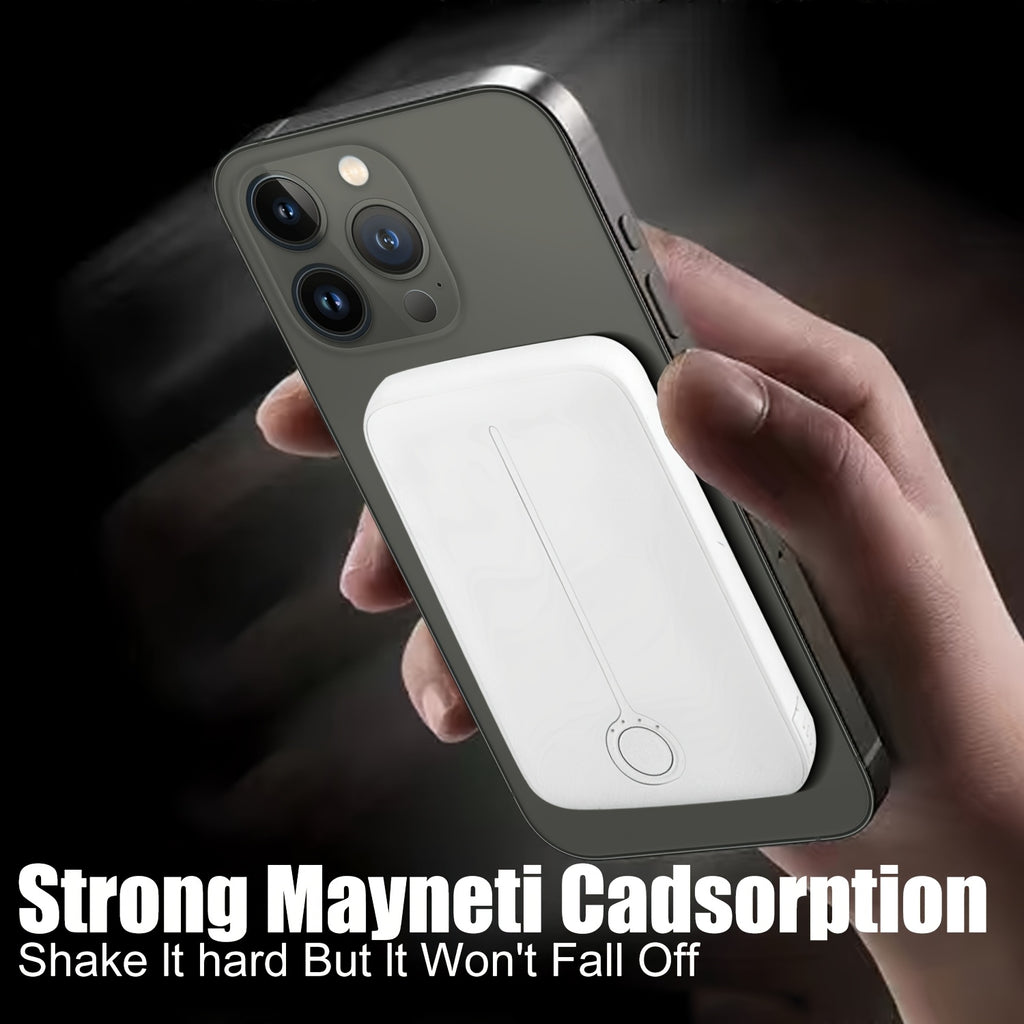 超薄 5000mAh 攜帶型充電器，纖薄無線磁吸行動電源，15W 兩向 USB-C 充電，相容於 iPhone 16/15/14/13/12 系列